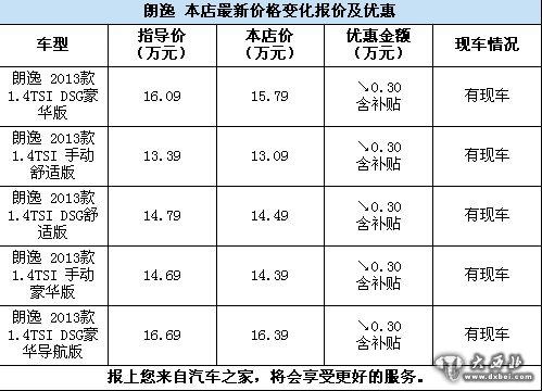 朗逸现车销售